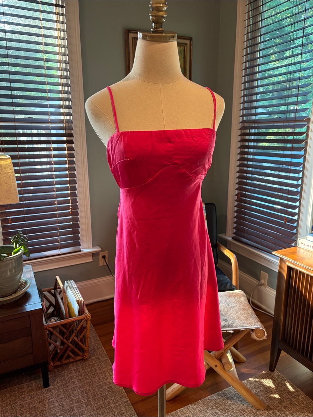 NWT Hello Molly Bright Pink Satin Dress